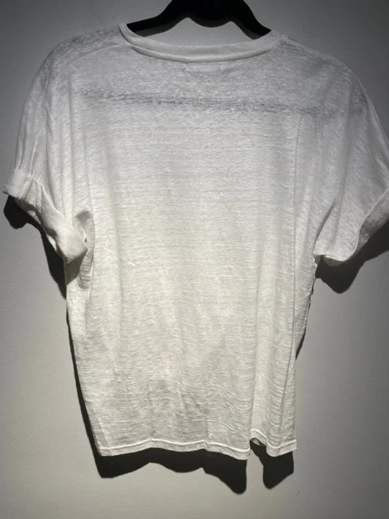 NWT Banana Republic Women’s Short Sleeve Twist-Front European Flax Linen Tee - Picture 6 of 7